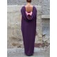 Elegant Women Batwing Sleeve Bowknot Back Maxi Dress