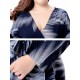 Plus Size Bohemian Printed V-neck Long Sleeve Maxi Dress