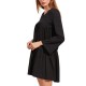 Casual Women Brief Ruched Flare Sleeve Long Sleeve Mini Dresses