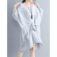 Women Fashion Batwing Sleeves Cotton Linen Mini Dress