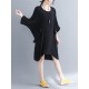 Women Fashion Batwing Sleeves Cotton Linen Mini Dress