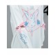 Women Removable Sleeves Hoodies Casual Cute Rabbit Print Sweatshirts
