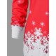 Women Santa Claus Print Casual Christmas Long Sleeve Mini Dress