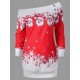 Women Santa Claus Print Casual Christmas Long Sleeve Mini Dress