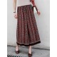 Bohemian Women Patchwork Elastic Waist Wide Leg Pants