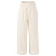 Casual  Women Elastic Waist Pockets Cotton Wide Leg Pants