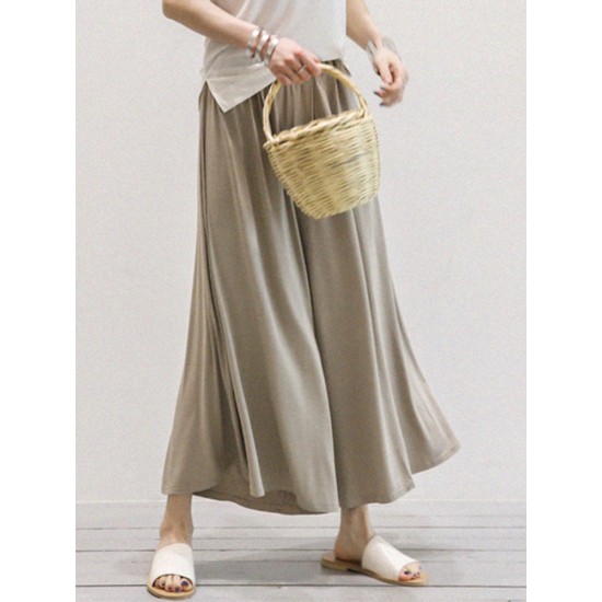 Casual Soft Elastic Waist Yoga Wide Leg Pants