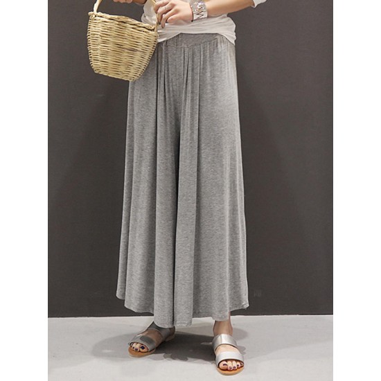 Casual Soft Elastic Waist Yoga Wide Leg Pants