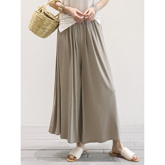 Casual Soft Elastic Waist Yoga Wide Leg Pants