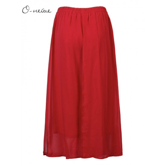 Casual Women Chiffon Wide Leg Pants