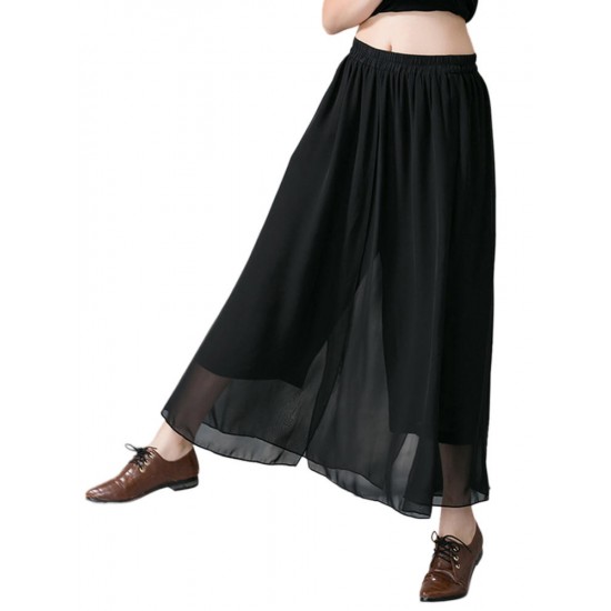 Casual Women Chiffon Wide Leg Pants