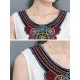 Casual Women Embroidery Dress Sleeveless A Line Cotton Linen Dresses