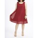 L-5XL Elegant Women Sleeveless Lace Crochet Hollow Party Dress