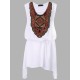 L-5XL Ethnic Style Women Embroidery Stitching High Low Mini Dress