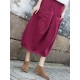 Casual Women Pure Color Cotton Skirts with Pockets
