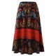 O-NEWE M-5XL Casual Women Ethnic Style Print Skirt