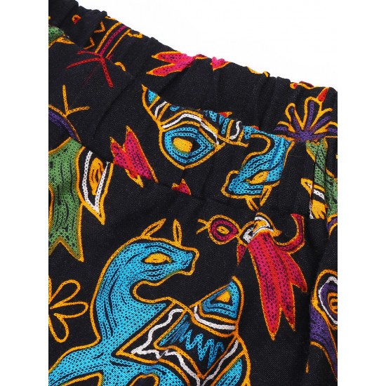 O-NEWE M-5XL Casual Women Ethnic Style Print Skirt O-NEWE M-5XL Casual Women Ethnic Style Print Skirt