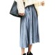 S-5XL Casual Women Basic Gold Velvet Pleated Skirts