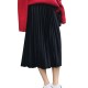 S-5XL Casual Women Basic Gold Velvet Pleated Skirts