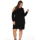 2XL-5XL Sexy Women Black Hole Sweater Dresses