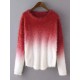 Casaul Women Gradient O-Neck Long Sleeve Sweaters Casaul Women Gradient O-Neck Long Sleeve Sweaters