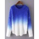 Casaul Women Gradient O-Neck Long Sleeve Sweaters