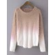 Casaul Women Gradient O-Neck Long Sleeve Sweaters Casaul Women Gradient O-Neck Long Sleeve Sweaters
