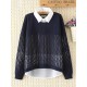 Casual  Women Fake Two-piece Knit Sweaters