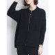 Casual Women Long Sleeve Zipper Knit Cardigans