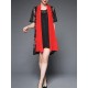 Elegant Women Embroidery Short Sleeve Cardigan and Dress