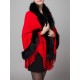 Elegant Women Faux Fur Tassel Hooded Cloak Coat