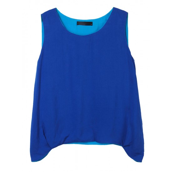 L-5XL Casual Lady Soft Reversible Layer Solid Sleeveless Tank Tops