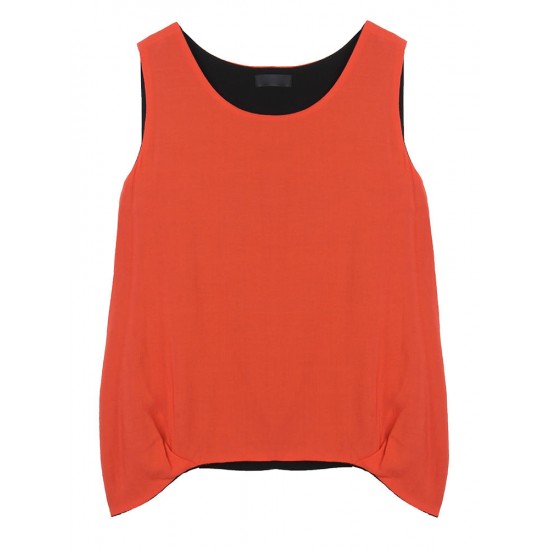 L-5XL Casual Lady Soft Reversible Layer Solid Sleeveless Tank Tops