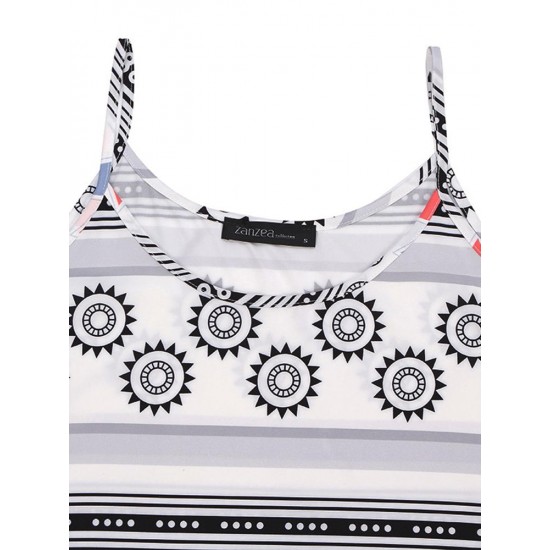 Sexy Women Geometric Print Strap Tank Tops