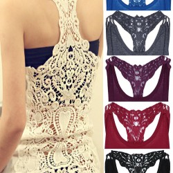 Women Lace Sleeveless Vest Hollow Out Tank Top More Color Vest