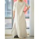 Plus Size Women Brief V-neck Side Split Cotton Maxi Dress