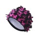 Cute Double Butterfly Pearl Manual Patchwork Stretchy Waterproof Swimming Cap