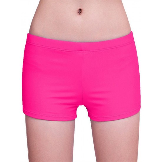 Woman Seamless Mid Waist Swimming Trunks Pure Color Sports Shorts