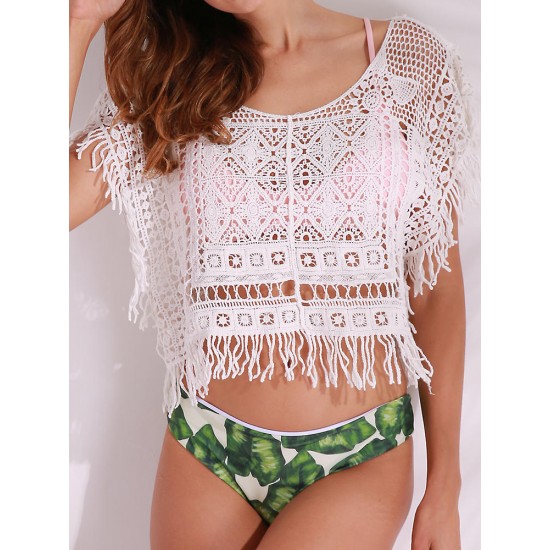 Beach Sexy Tassel Knitting Hollow Summer Cover-Ups Swimsuit For Women