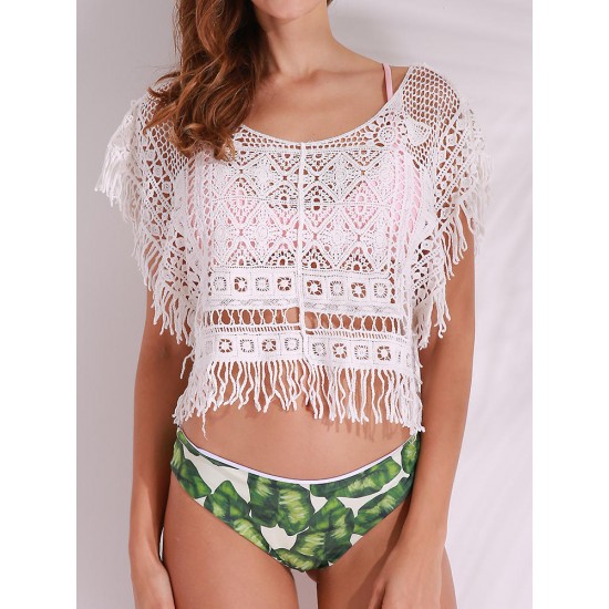 Beach Sexy Tassel Knitting Hollow Summer Cover-Ups Swimsuit For Women