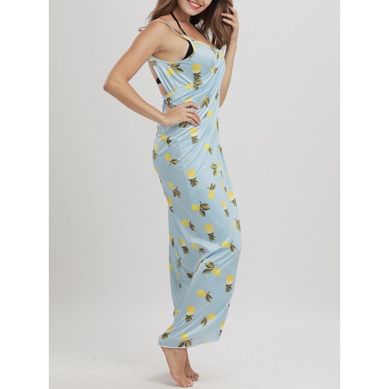 Big Size Multi-way Wear Pineapple Printed Comfort Beachwear Cover Ups Big Size Multi-way Wear Pineapple Printed Comfort Beachwear Cover Ups