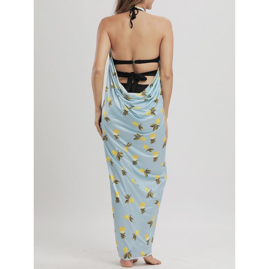 Big Size Multi-way Wear Pineapple Printed Comfort Beachwear Cover Ups Big Size Multi-way Wear Pineapple Printed Comfort Beachwear Cover Ups