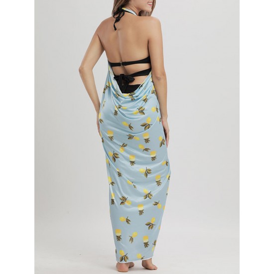 Big Size Multi-way Wear Pineapple Printed Comfort Beachwear Cover Ups Big Size Multi-way Wear Pineapple Printed Comfort Beachwear Cover Ups