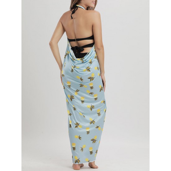 Big Size Multi-way Wear Pineapple Printed Comfort Beachwear Cover Ups