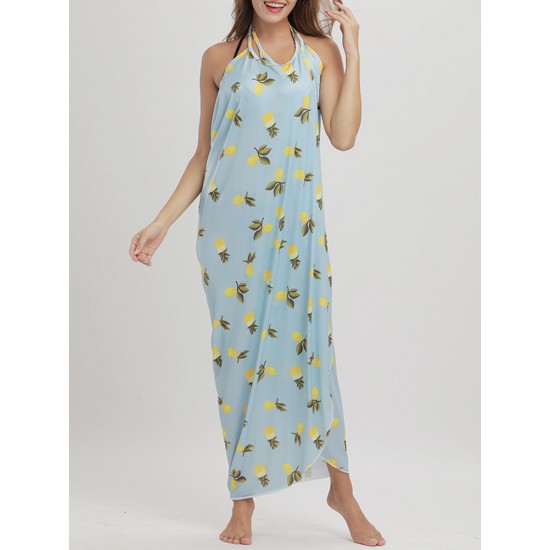 Big Size Multi-way Wear Pineapple Printed Comfort Beachwear Cover Ups Big Size Multi-way Wear Pineapple Printed Comfort Beachwear Cover Ups
