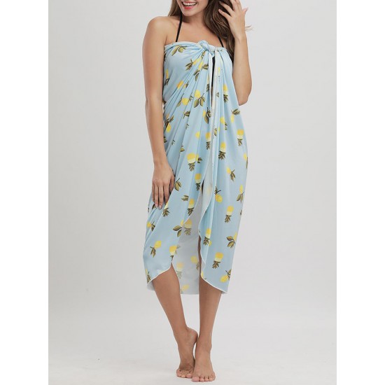 Big Size Multi-way Wear Pineapple Printed Comfort Beachwear Cover Ups Big Size Multi-way Wear Pineapple Printed Comfort Beachwear Cover Ups