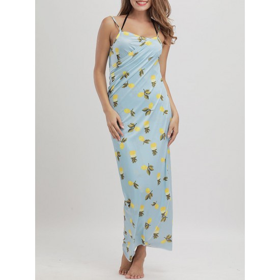 Big Size Multi-way Wear Pineapple Printed Comfort Beachwear Cover Ups Big Size Multi-way Wear Pineapple Printed Comfort Beachwear Cover Ups