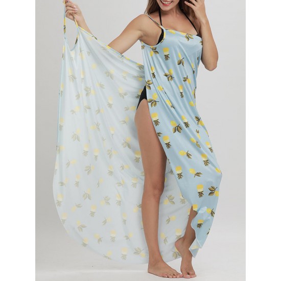 Big Size Multi-way Wear Pineapple Printed Comfort Beachwear Cover Ups