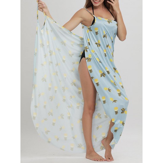Big Size Multi-way Wear Pineapple Printed Comfort Beachwear Cover Ups Big Size Multi-way Wear Pineapple Printed Comfort Beachwear Cover Ups
