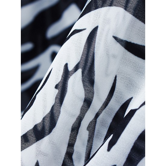 Hot Leopard Printed Batwing Sleeve Beach Chiffon Cover-ups